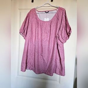 BloomChic Mauve Polka Dot Scoop Neck Tunic